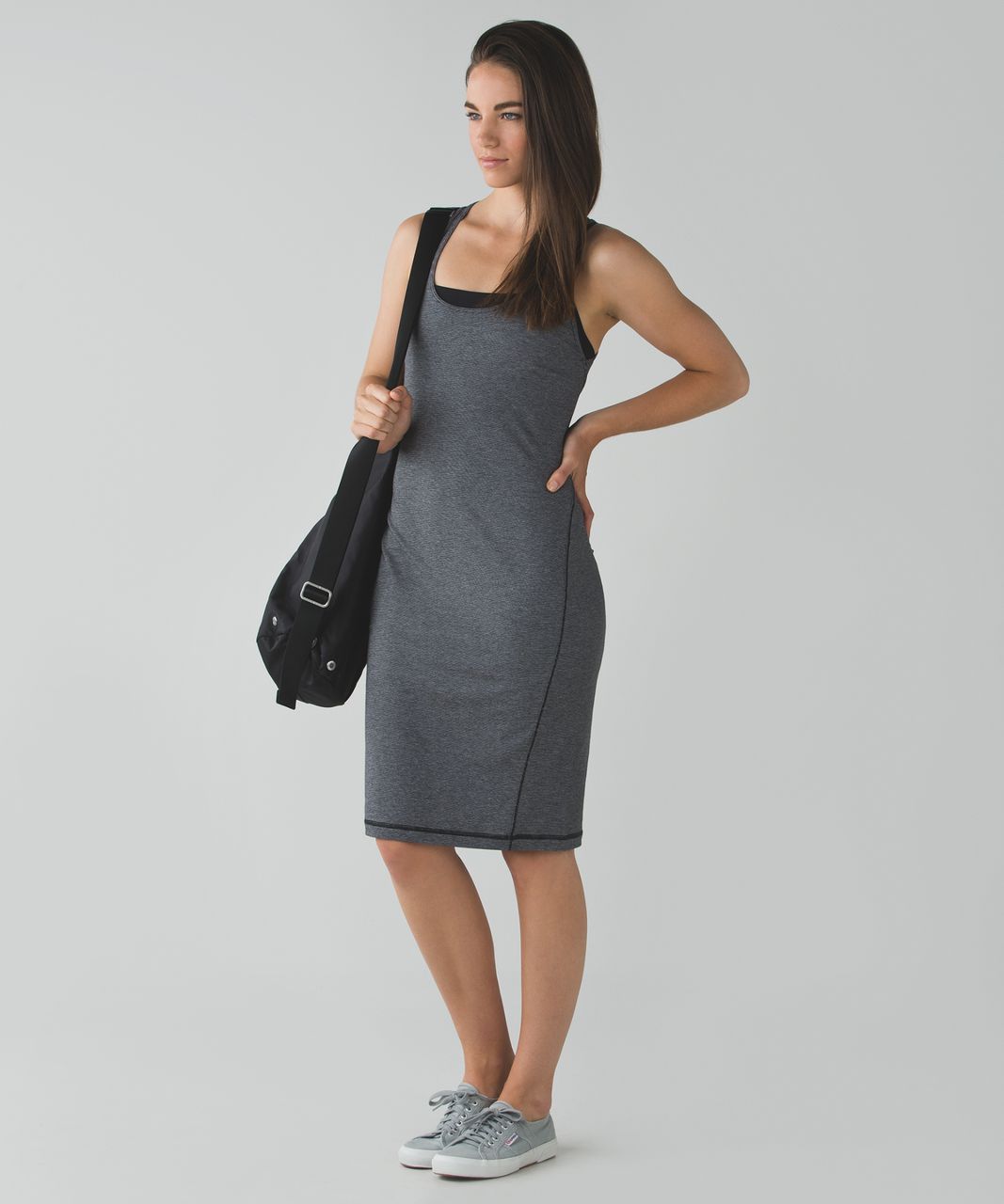 Lululemon Go For It Dress - Micro Stripe Black White - lulu fanatics