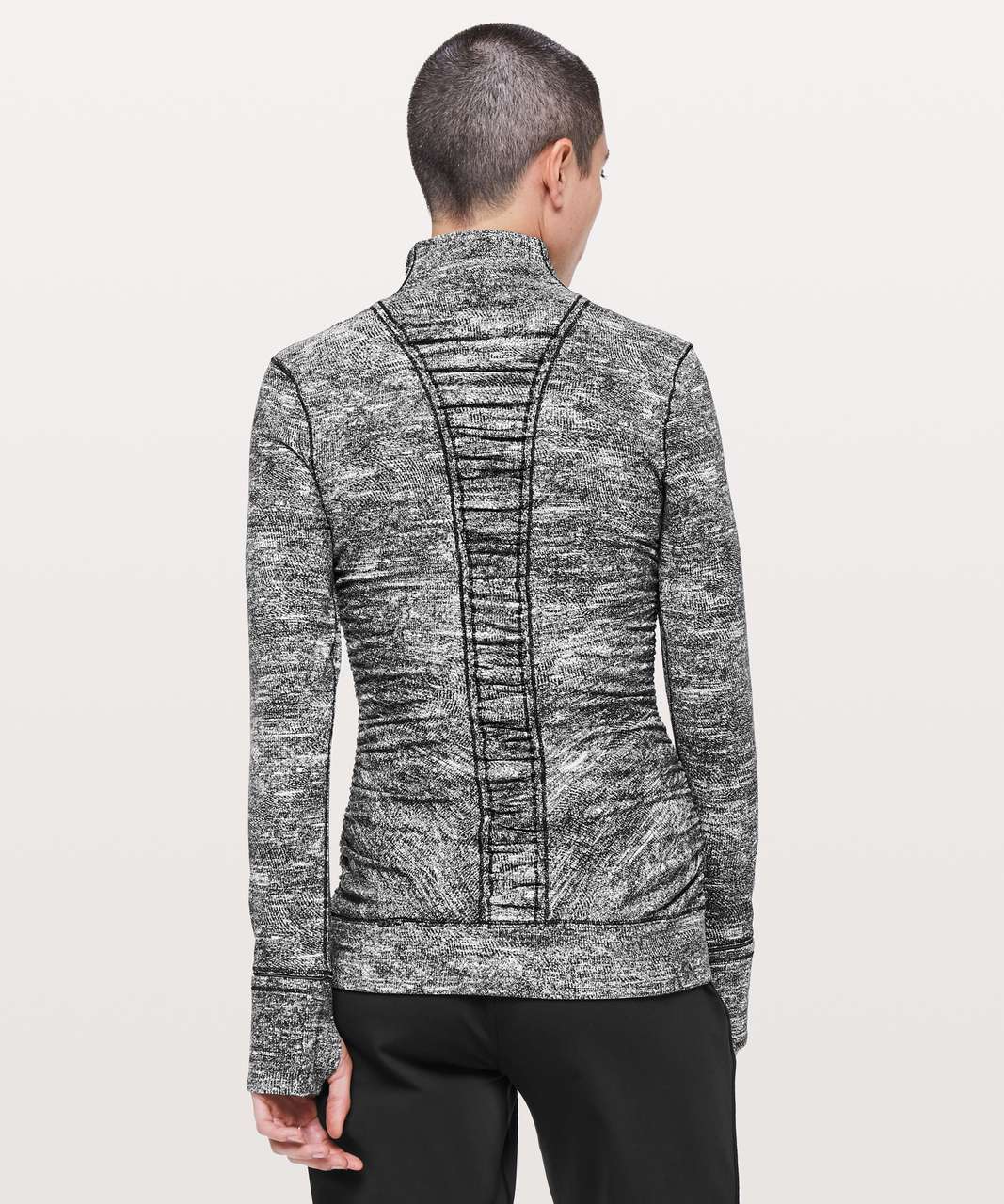 Lululemon Cypress Kiss 1/2 Zip - Rush Jacquard Black White