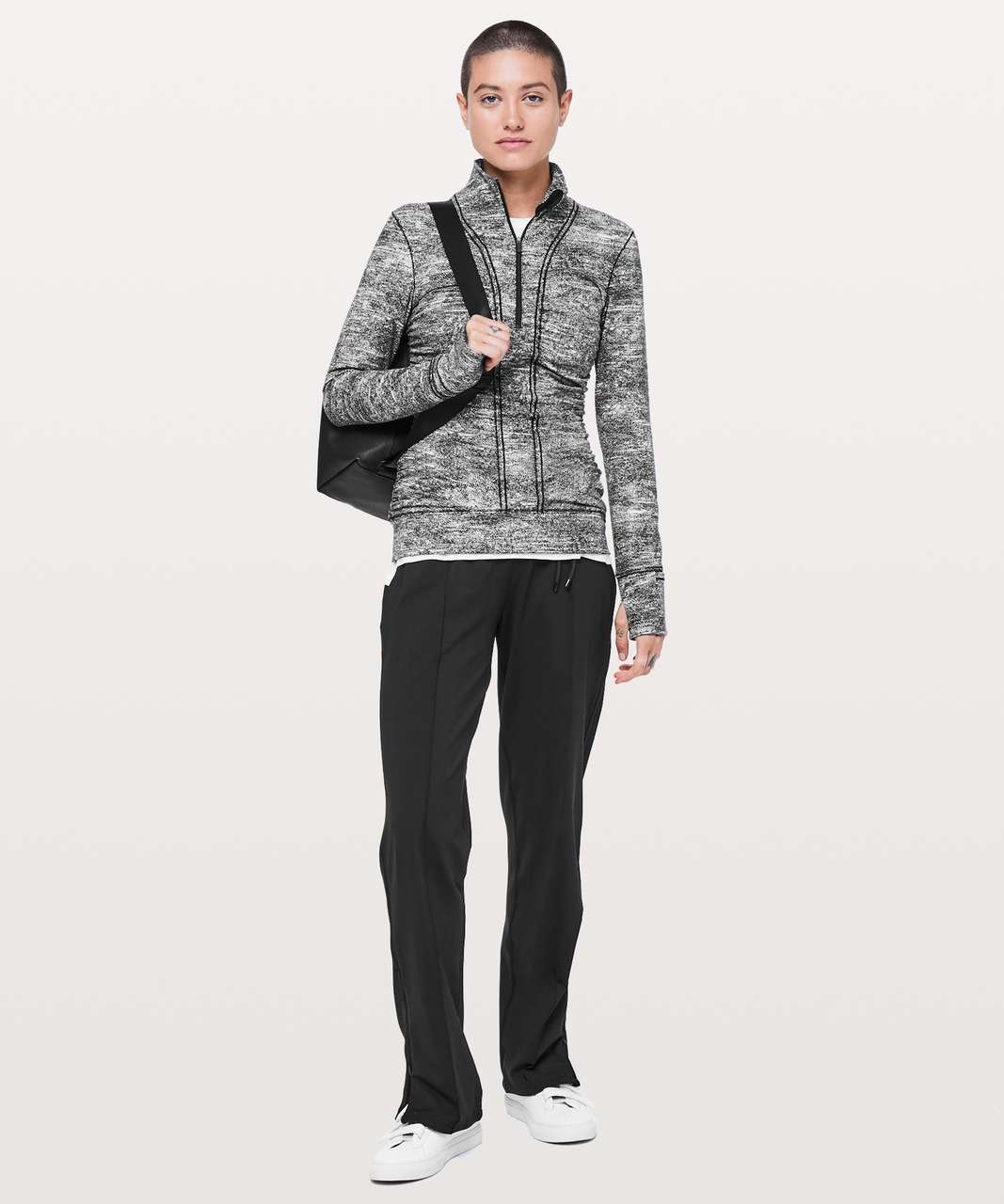 Lululemon Cypress Kiss 1/2 Zip - Rush Jacquard Black White