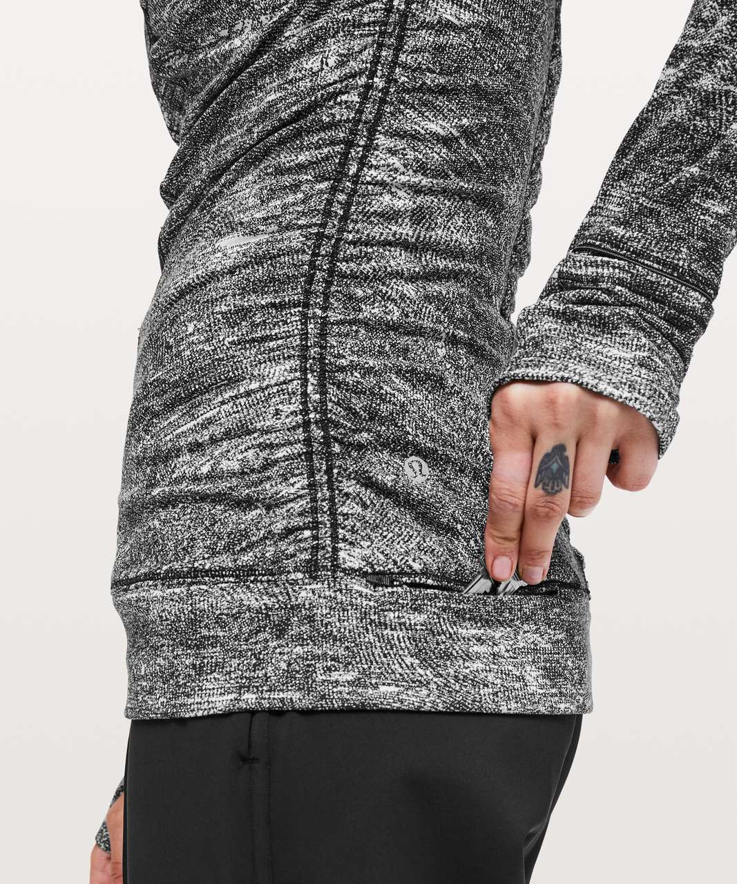 Lululemon Cypress Kiss 1/2 Zip - Rush Jacquard Black White