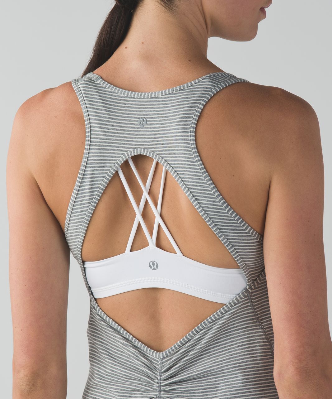 Lululemon Go For It Dress - Hyper Stripe Heathered Medium Grey Ghost