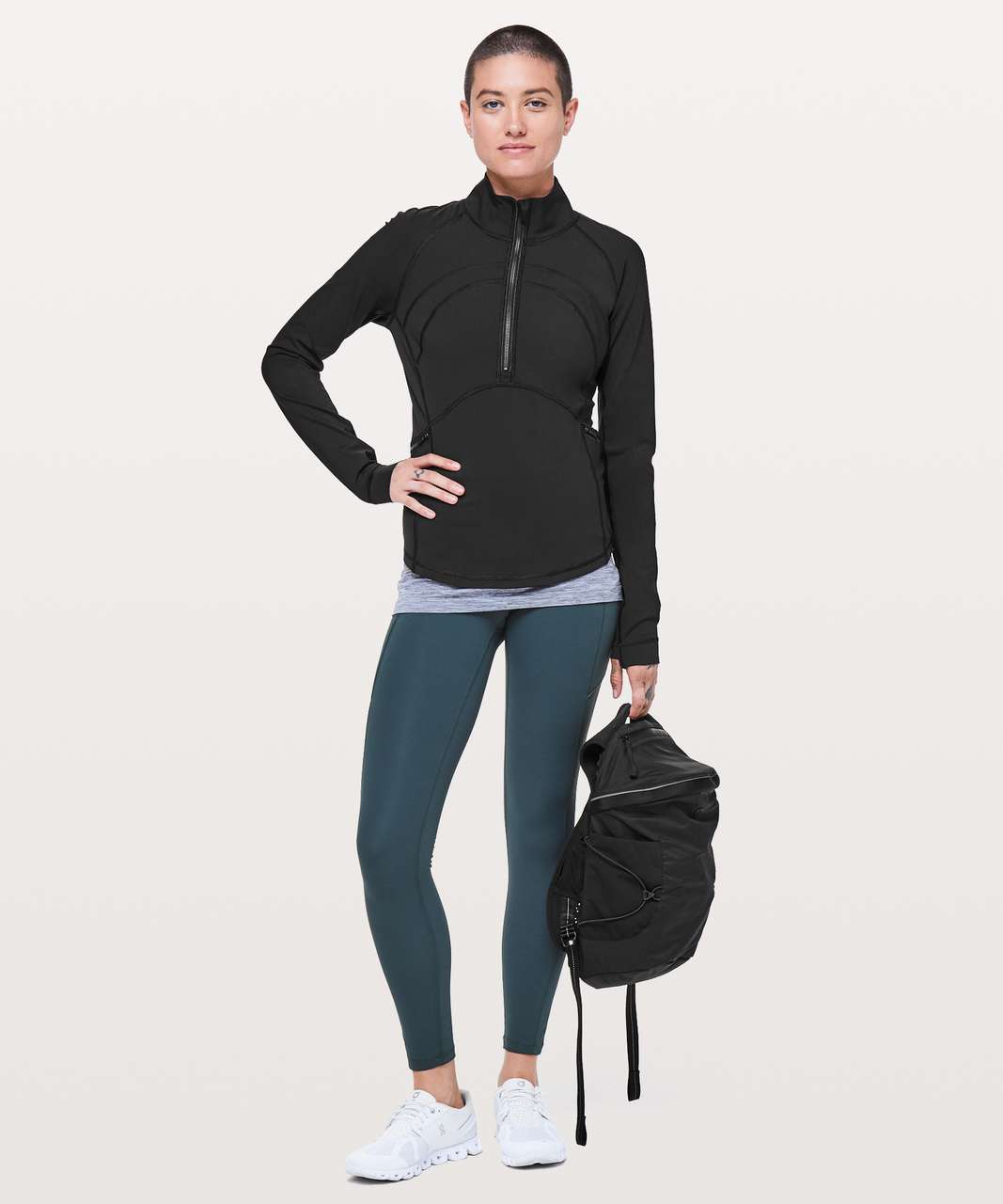 Lululemon Front Of The Pack 1/2 Zip *Nulux - Black