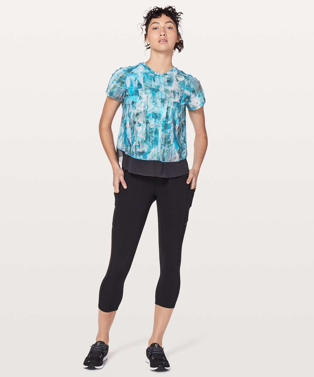 Lululemon Quick Pace Short Sleeve - Sun Dazed Multi Blue / Super Dark