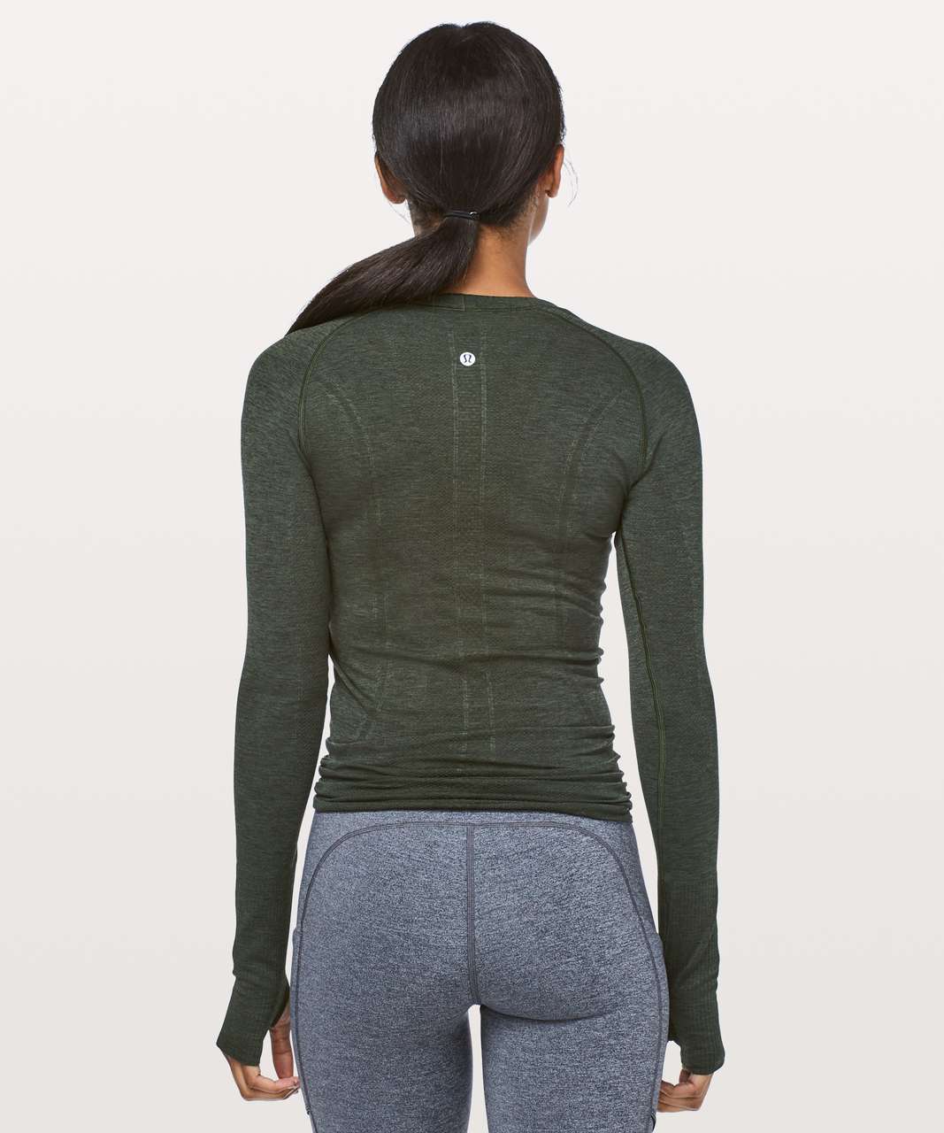 Lululemon Swiftly Tech Long Sleeve Crew - Camo Green / Black