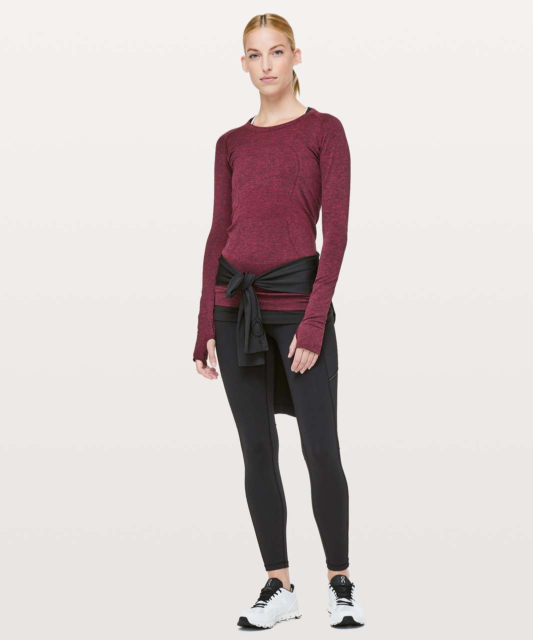 Lululemon Swiftly Tech Long Sleeve Crew - Star Ruby / Black