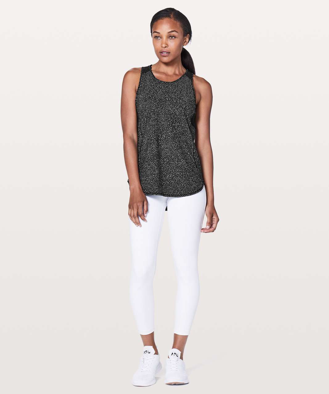 Lululemon Sculpt Tank II - Night View White Black / Black