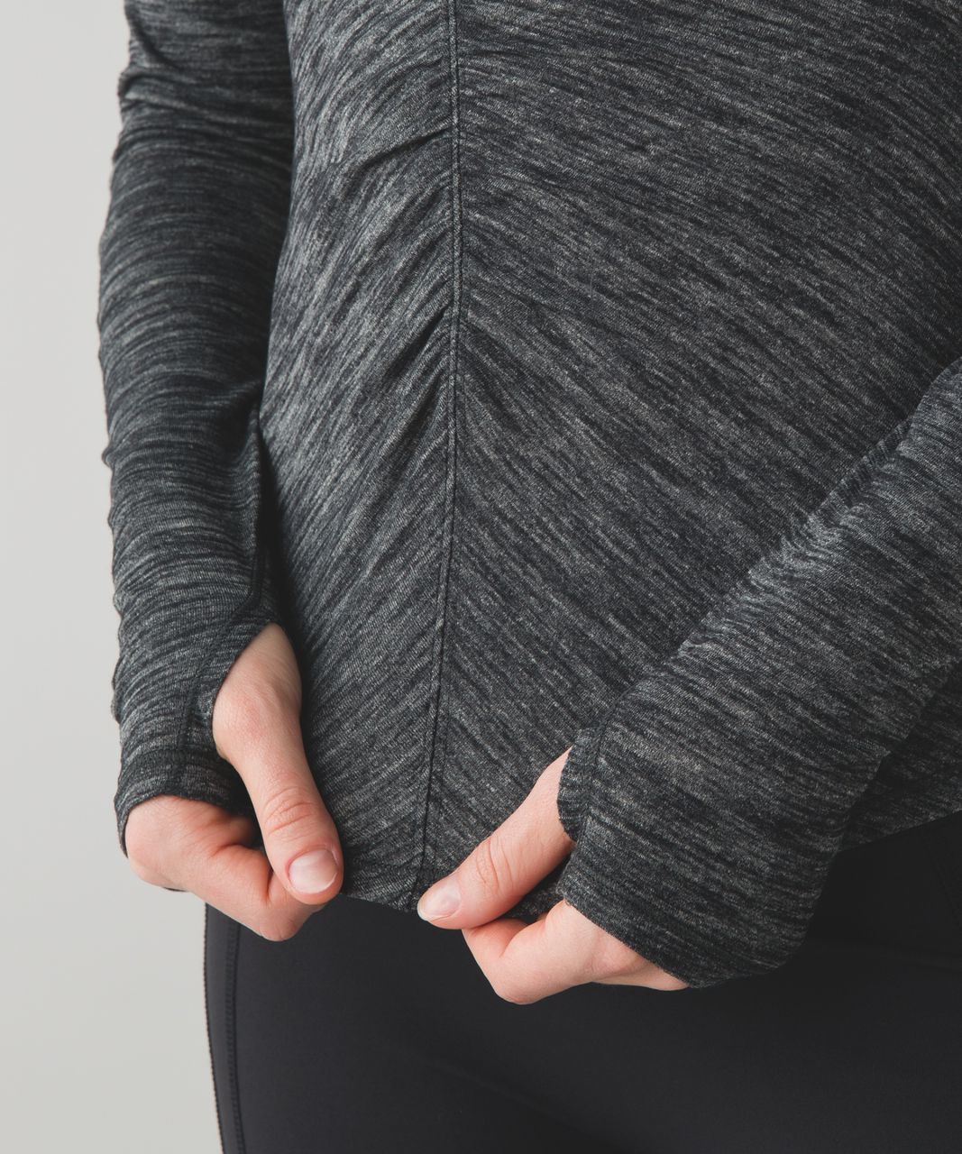 Lululemon Interval Long Sleeve - Heathered Black