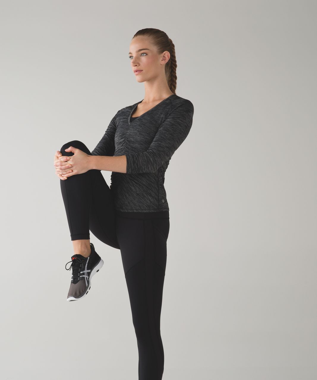 Lululemon Interval Long Sleeve - Heathered Black