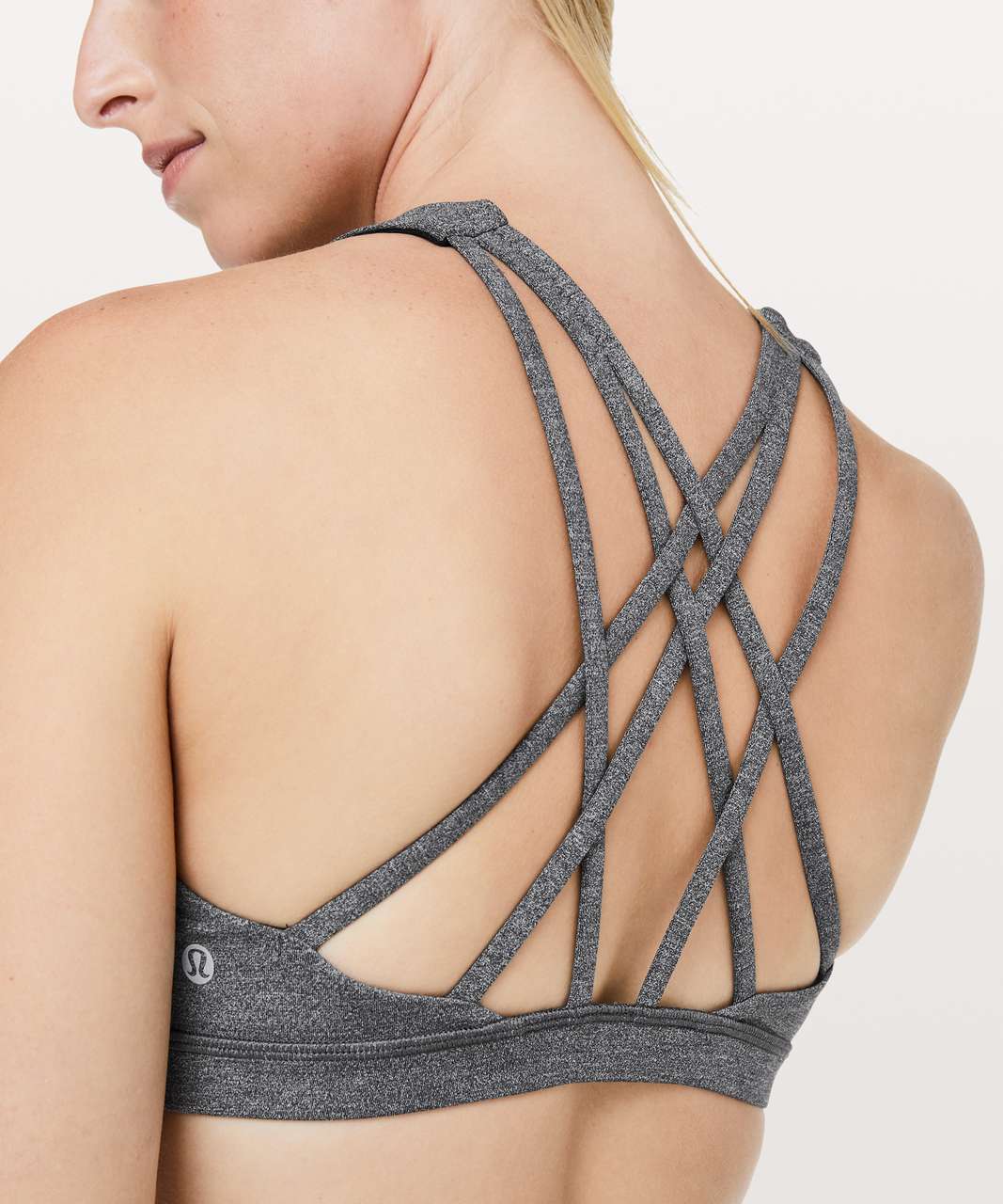 Lululemon Free To Be Serene Bra *High Neck - Heathered Black - lulu fanatics