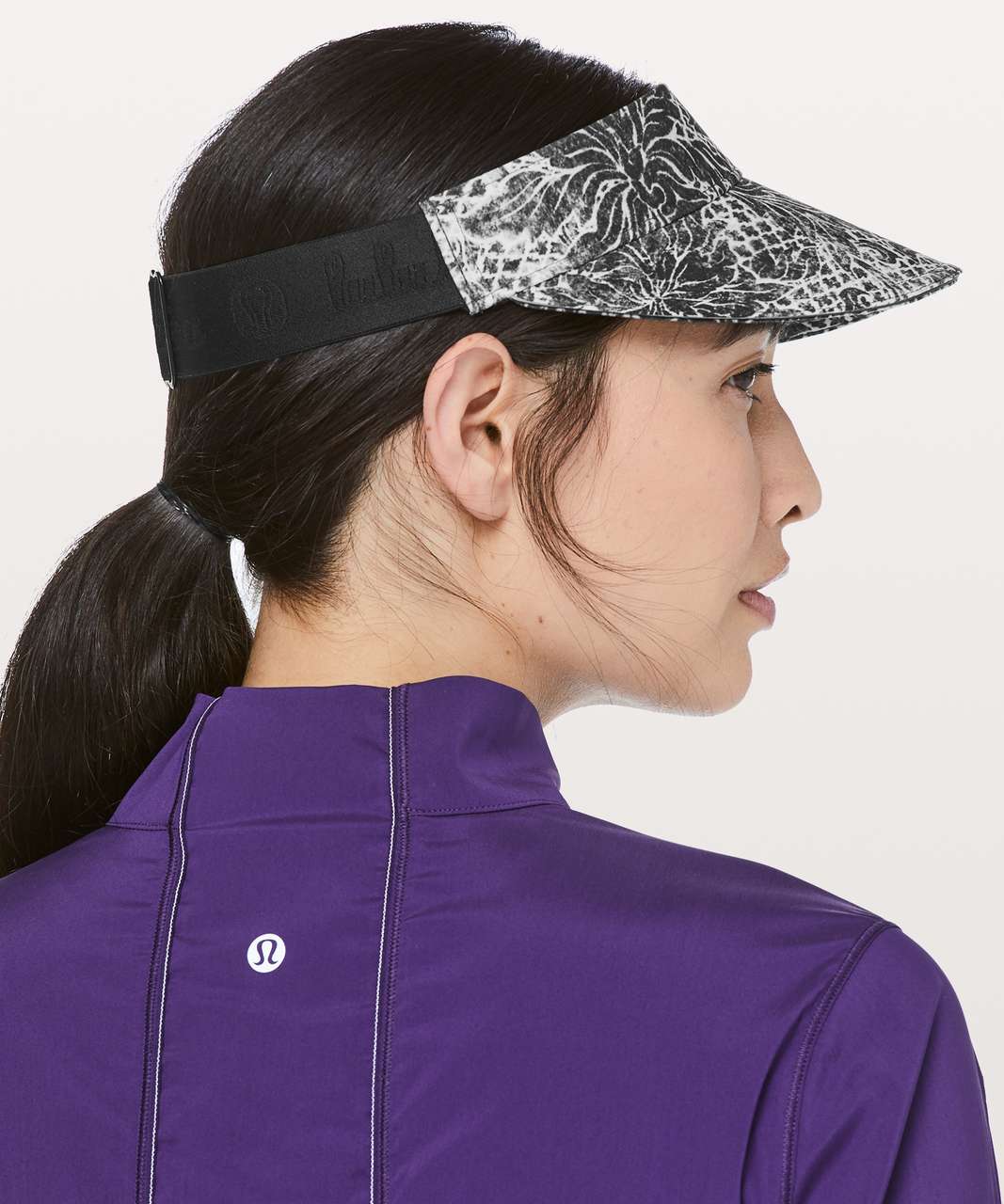 Lululemon Fast Paced Run Visor - Serigraph Alpine White Black Multi