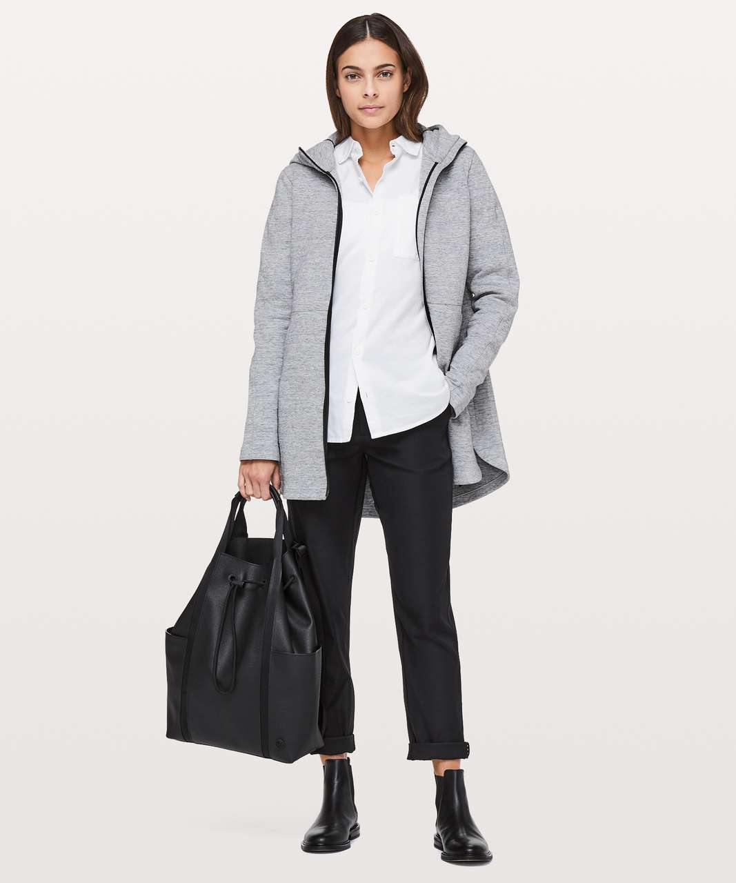 Lululemon Going Places Hooded Jacket - Heathered Space Dyed Medium Grey /  Black - lulu fanatics