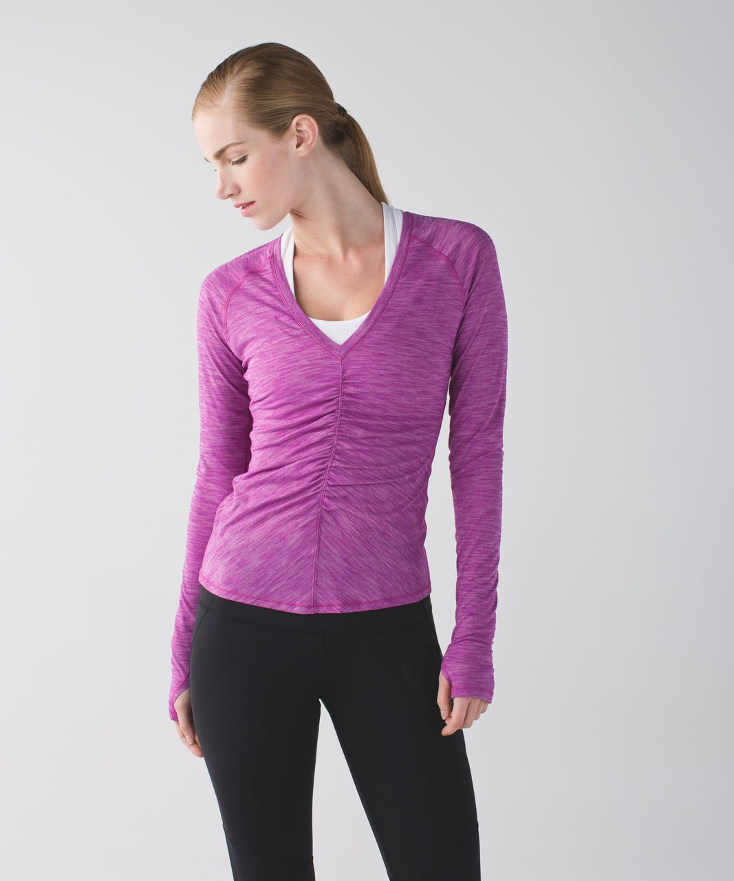 Lululemon Interval Long Sleeve - Heathered Ultra Violet