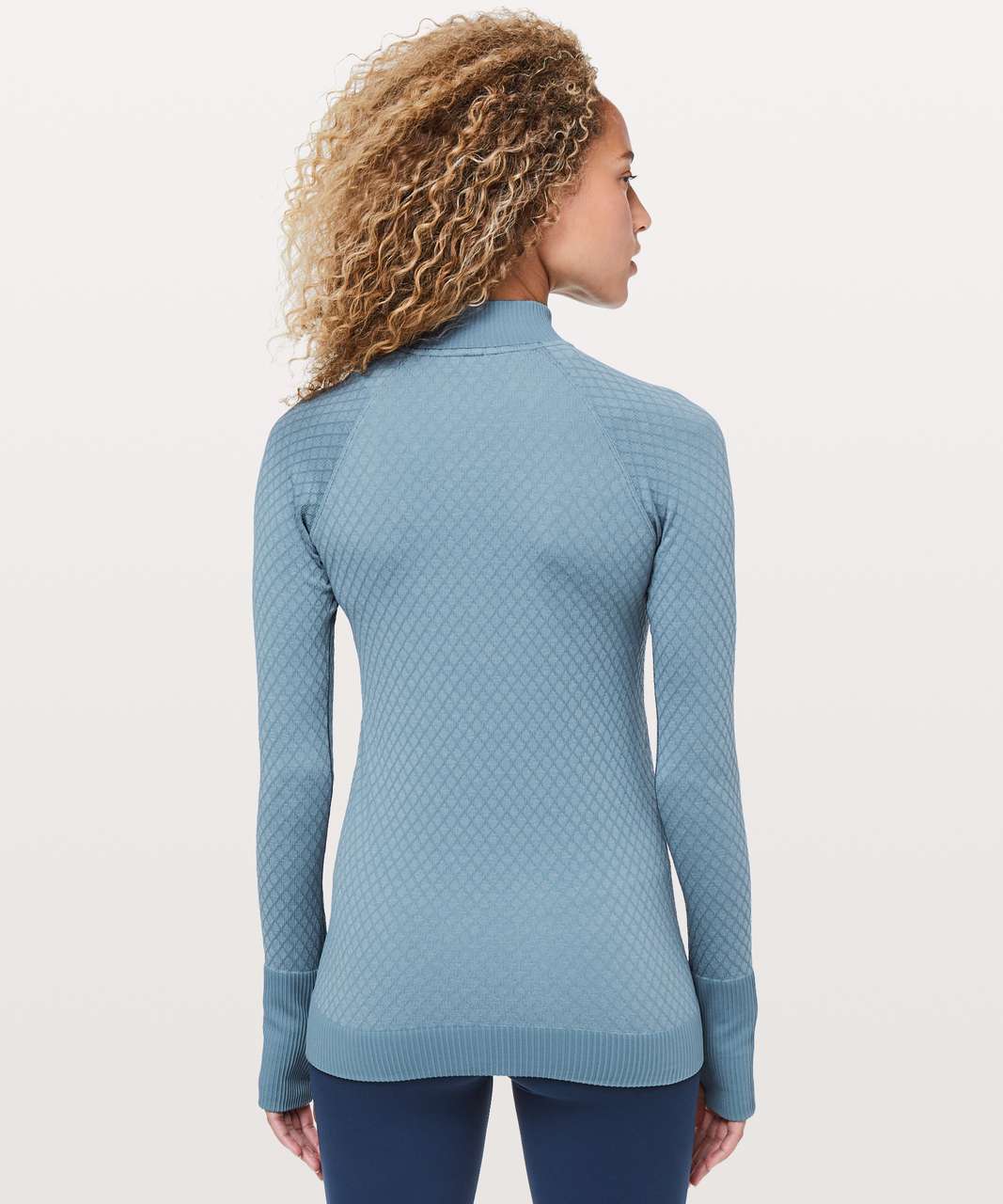 Lululemon Rest Less 1/2 Zip - Slate Blue / White