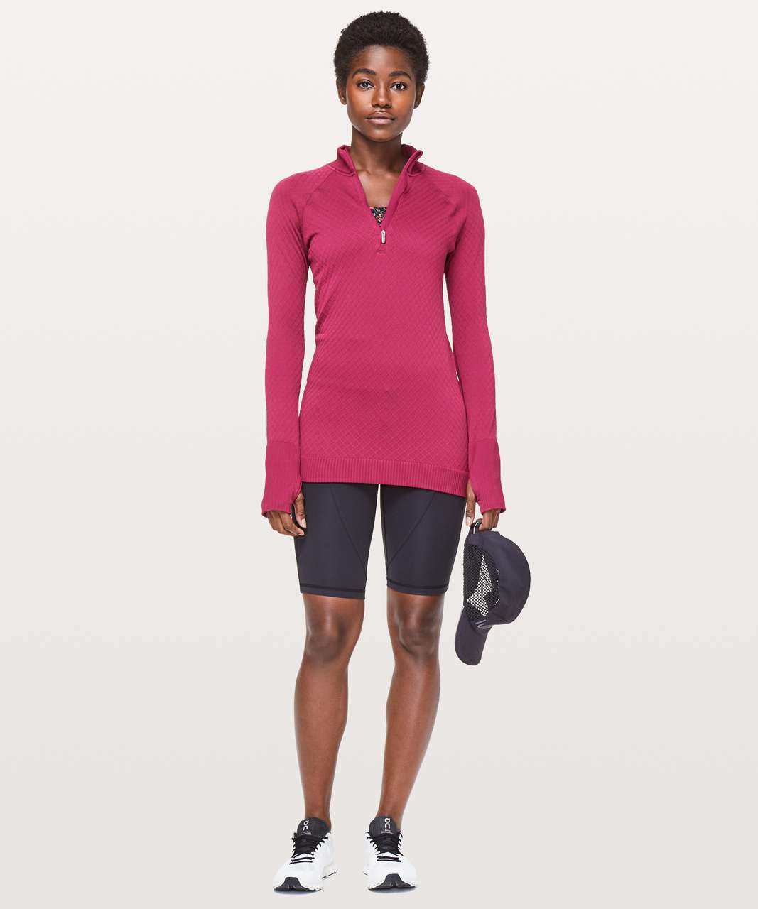 Lululemon Rest Less 1/2 Zip - Star Ruby / Star Ruby