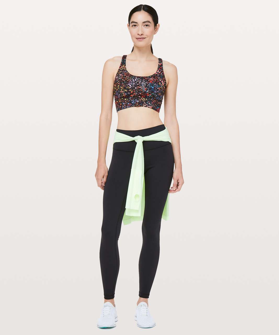 Lululemon Energy Bra *Long Line - Flowerescent Multi / Lemon Ice