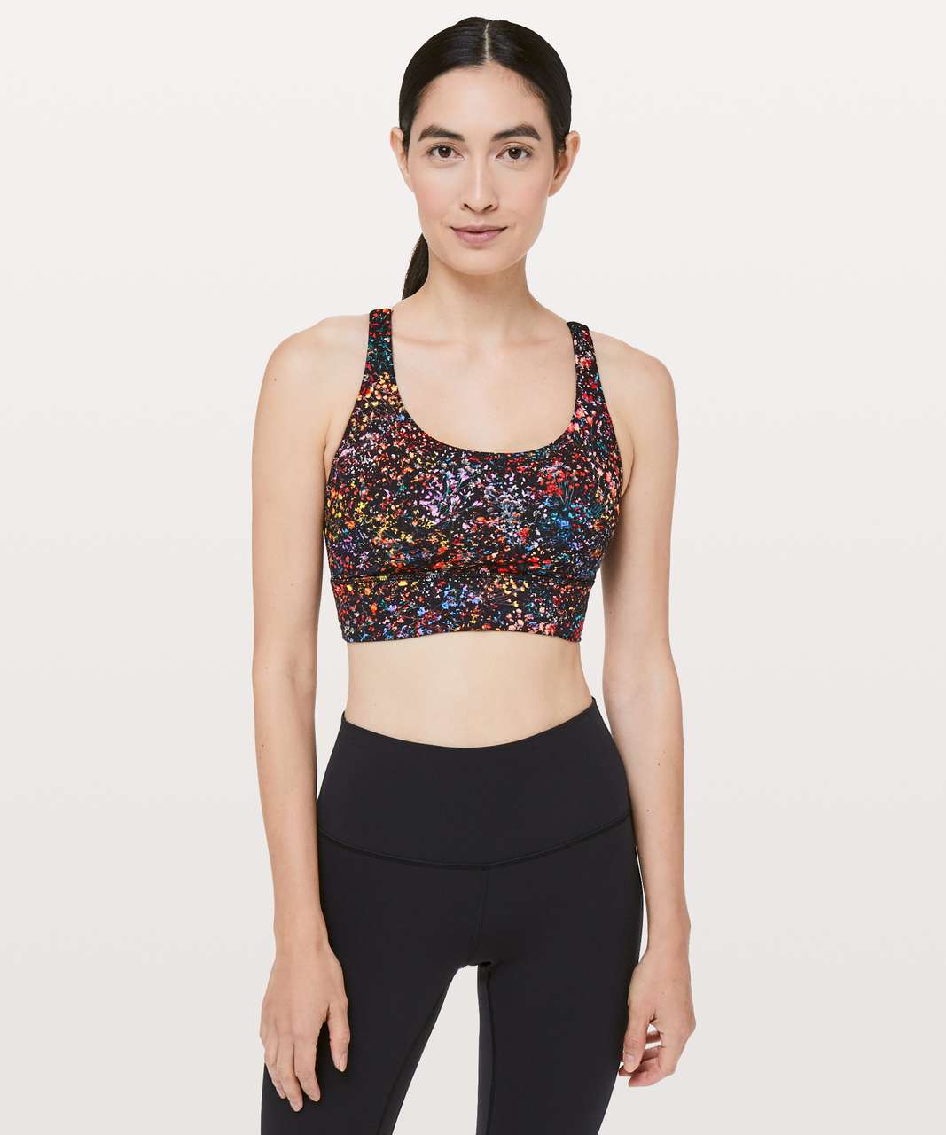 Lululemon Energy Bra *Long Line - Flowerescent Multi / Lemon Ice