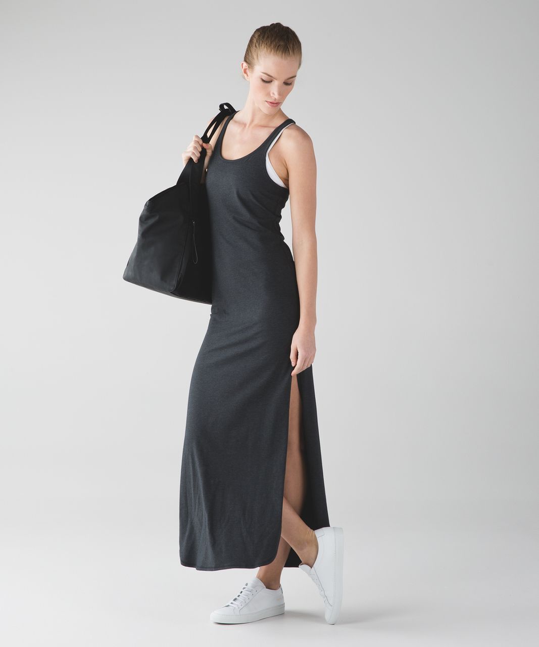 Lululemon Refresh Maxi Dress II - Heathered Black - lulu fanatics