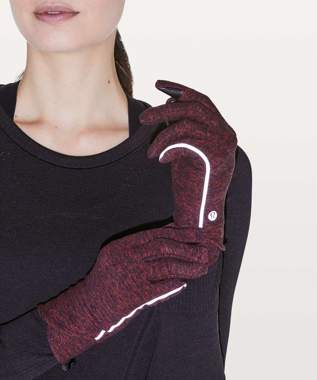 Lululemon Cross Chill Run Gloves - Star Ruby / Black