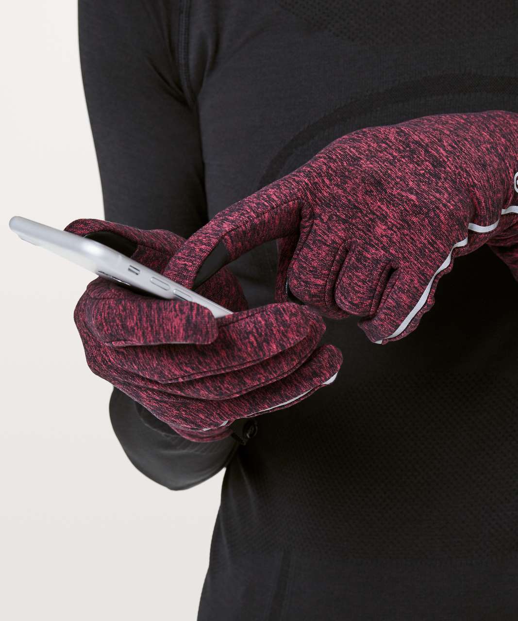 Lululemon Cross Chill Run Gloves - Star Ruby / Black