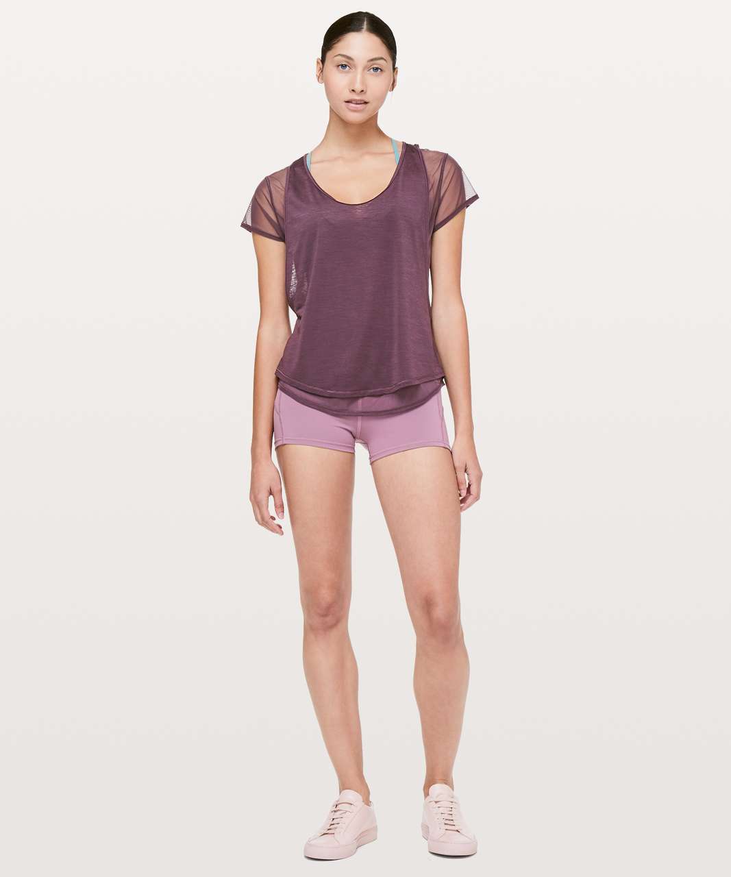 Lululemon Set Challenger Short Sleeve NWT 4 Crop Top Nulux Cutout Mesh  Align