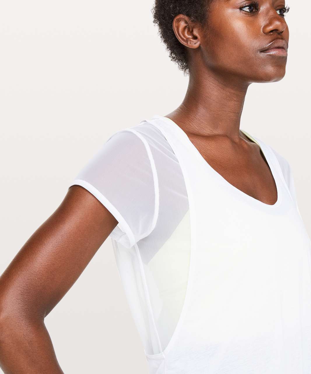 Lululemon Set The Course White Mesh Short Sleeve Top 6