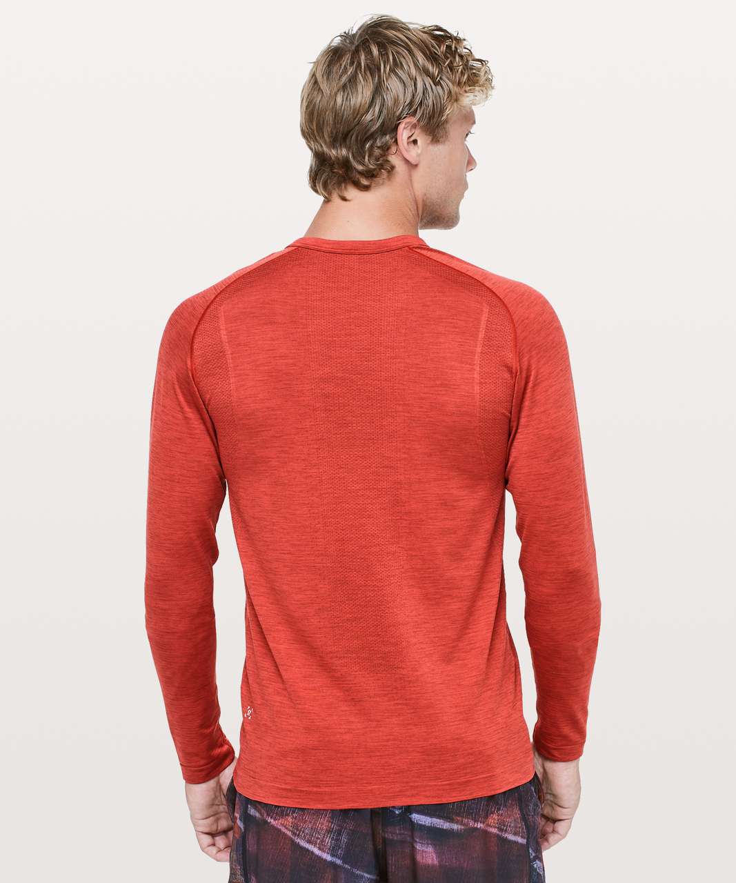 Lululemon Metal Vent Tech Long Sleeve Henley - Magma / Flames