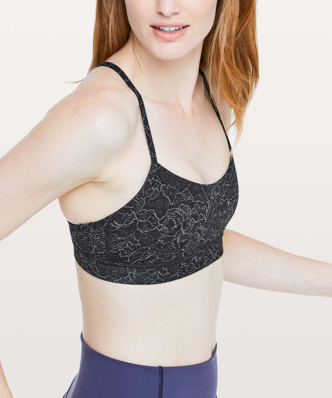 Lululemon Flow Y Bra *Nulu - Lacescape Dark Cast Black