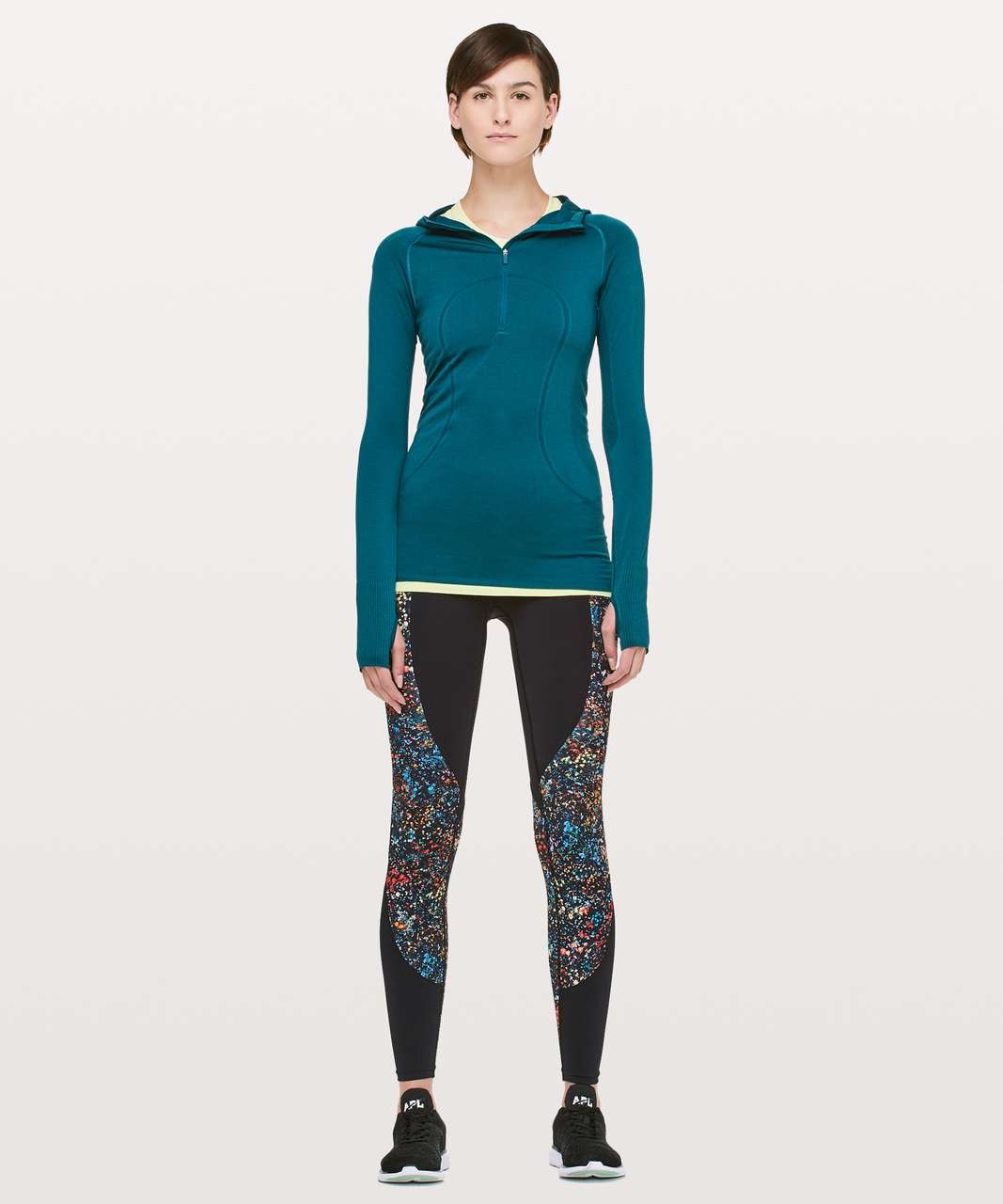 Lululemon Wake & Train Tight *28 - Black / Flowerescent Multi