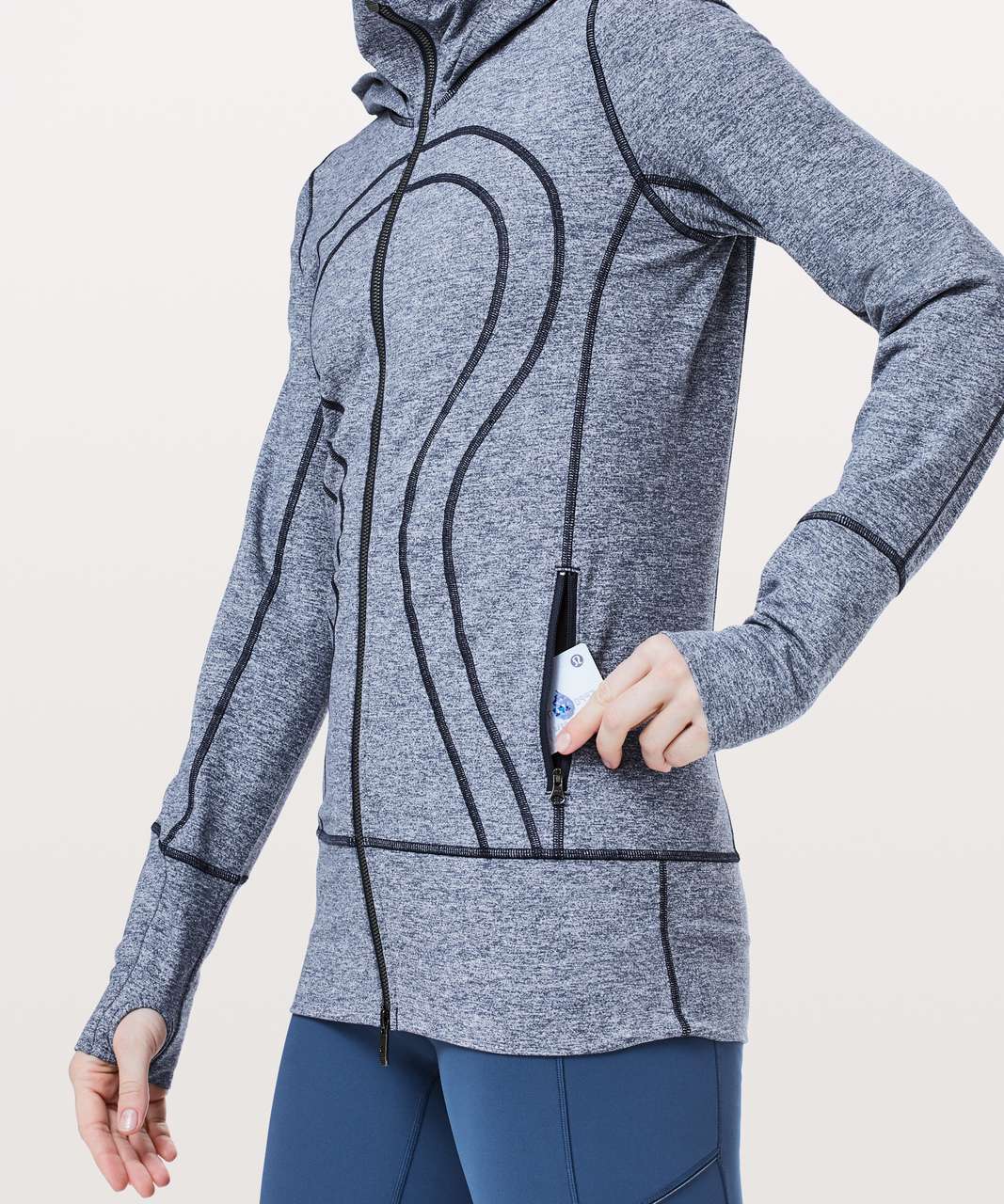 Lululemon Stride Jacket II Luon Full Zip Hooded Heathered Slate Gray size 8  - $40 - From Melissa