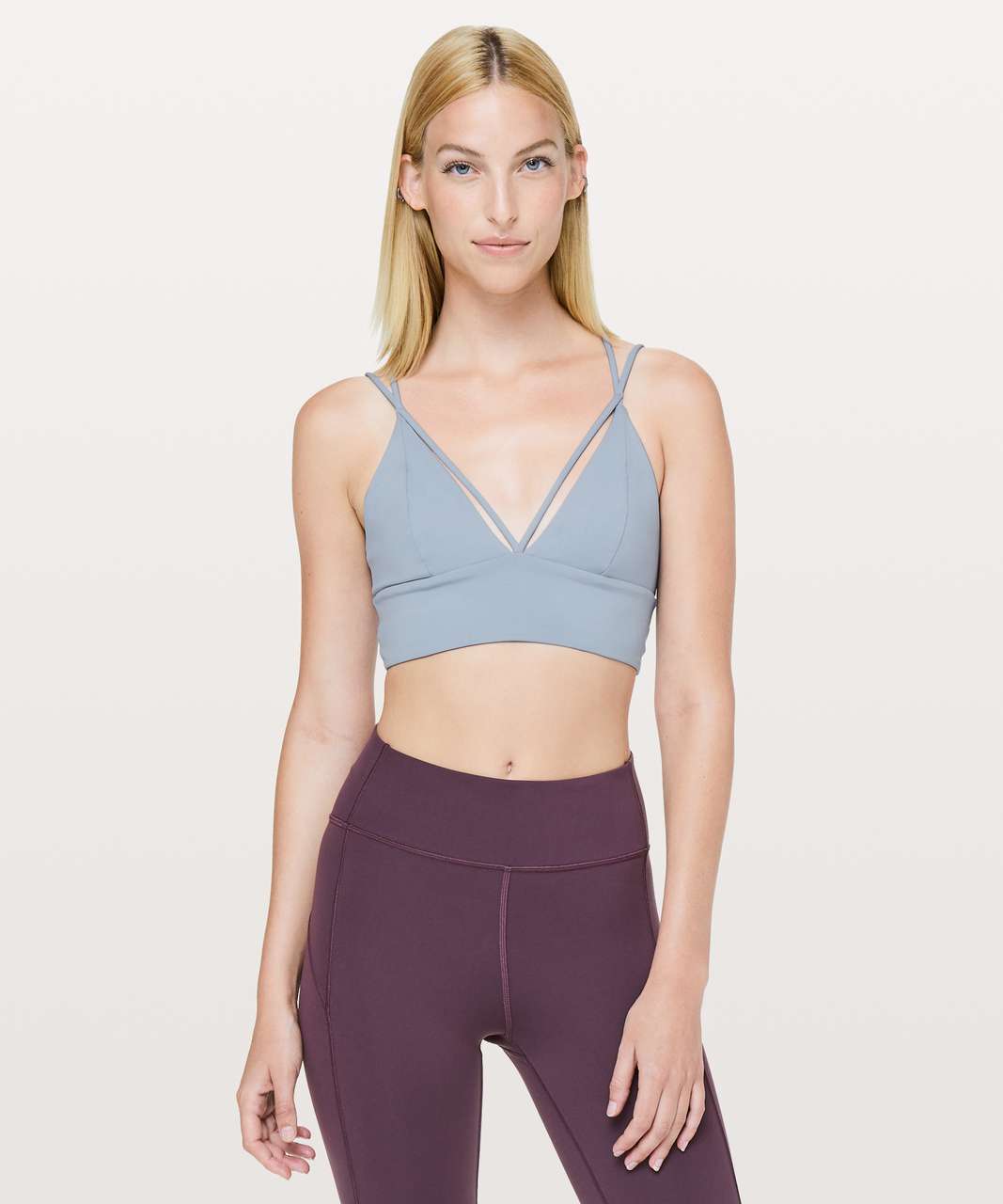 Lululemon Pushing Limits Bra - Concrete Blue - lulu fanatics