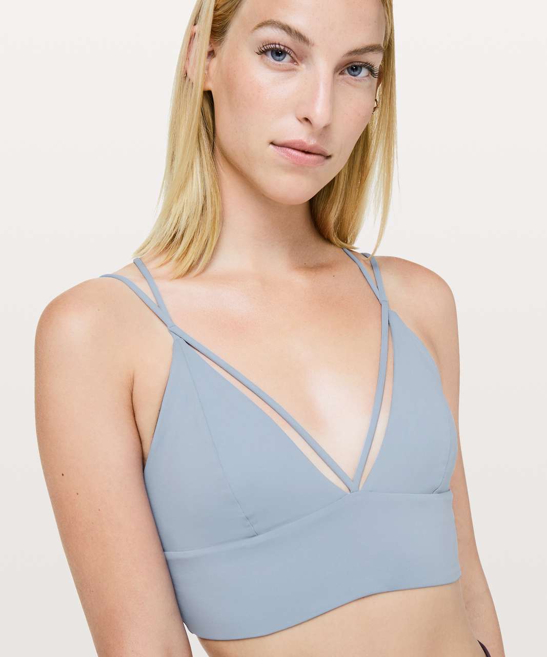 Lululemon Pushing Limits Bra - Concrete Blue - lulu fanatics