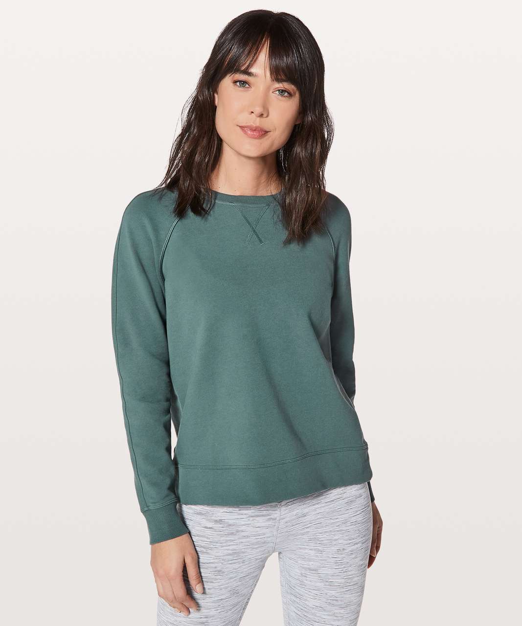 Lululemon Just Pleat It Crew - Graphite Green - lulu fanatics