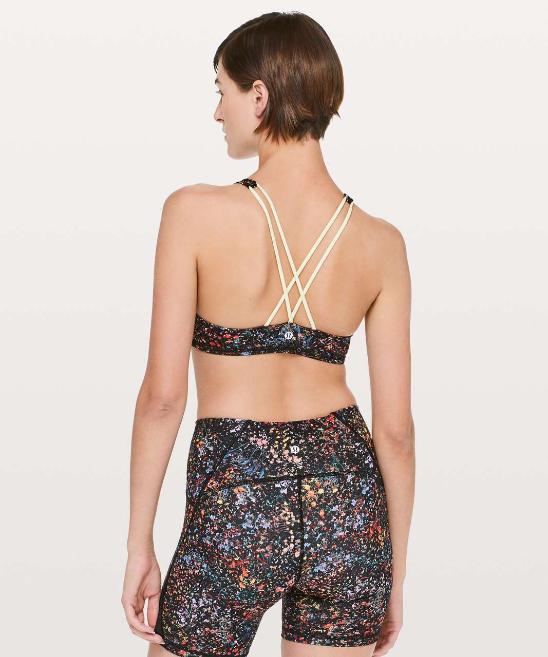 Lululemon Free To Be Bra *High Neck - Flowerescent Multi / Lemon Ice