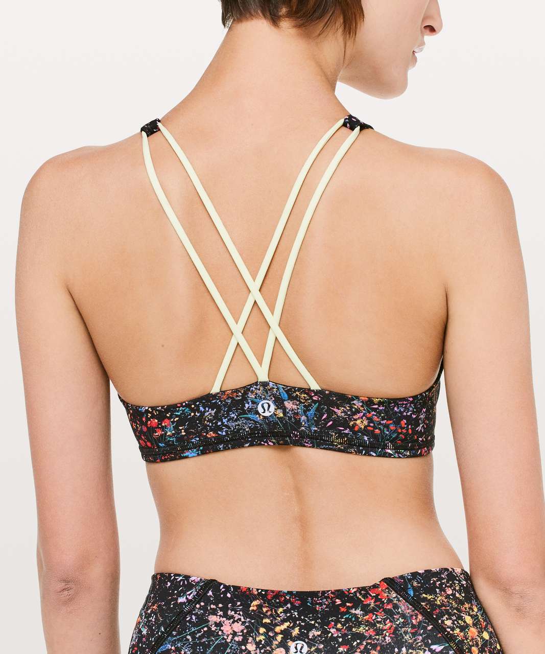 Lululemon Free To Be Bra *High Neck - Flowerescent Multi / Lemon Ice