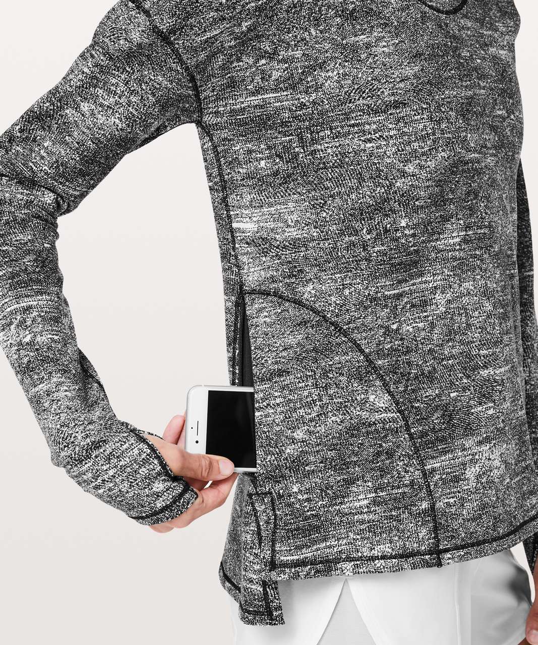 Lululemon Forever Endeavour Long Sleeve - Rush Jacquard Black White