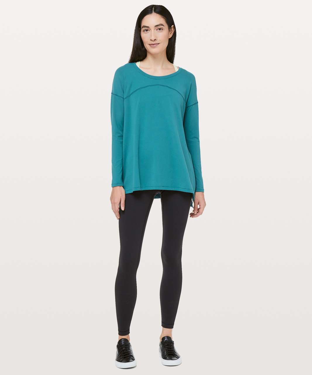 Lululemon Hit Unwind Long Sleeve Shirt Top Yoga Teal Blue Womens Size 6/8