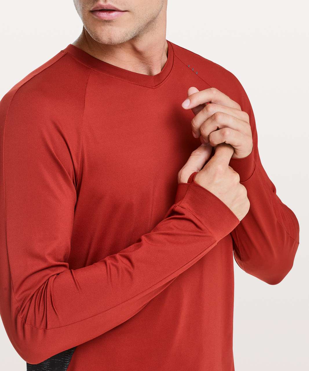 Lululemon Lost In The Hustle Long Sleeve - Magma / Matchstick Reflective Black