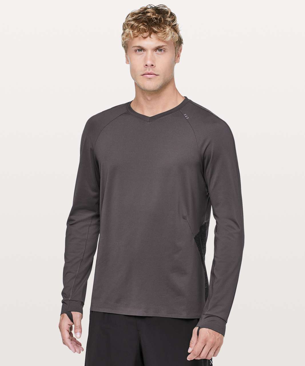 Lululemon Lost In The Hustle Long Sleeve - Moonphase / Matchstick Reflective Black