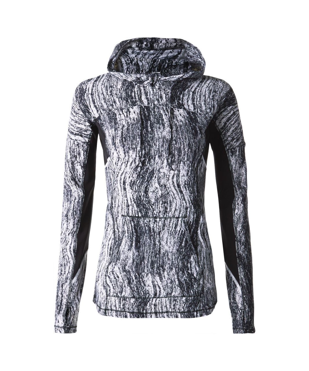 Lululemon Runbeam Hoodie - Texture Twist White Black / Black