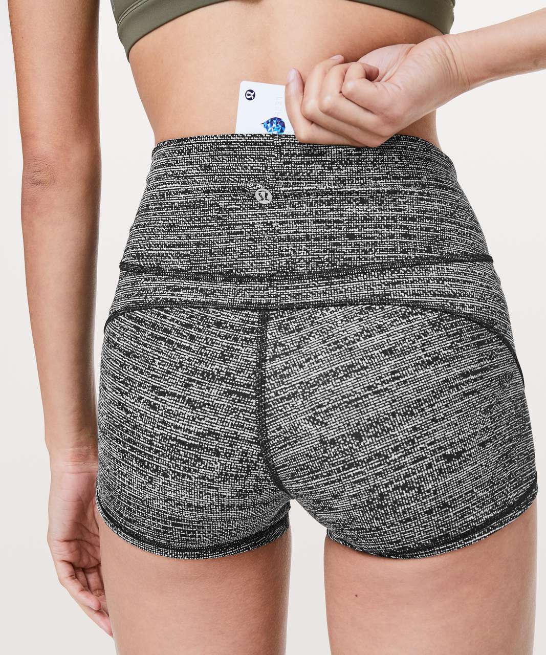 Lululemon In Movement Short *Everlux 2.5" - Twillines Ice Grey Black