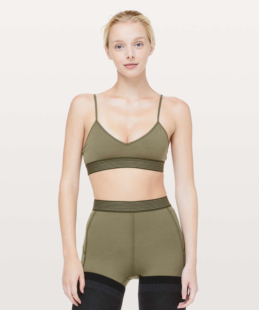 Lululemon Principal Dancer Golden Lining Bralette - Armory