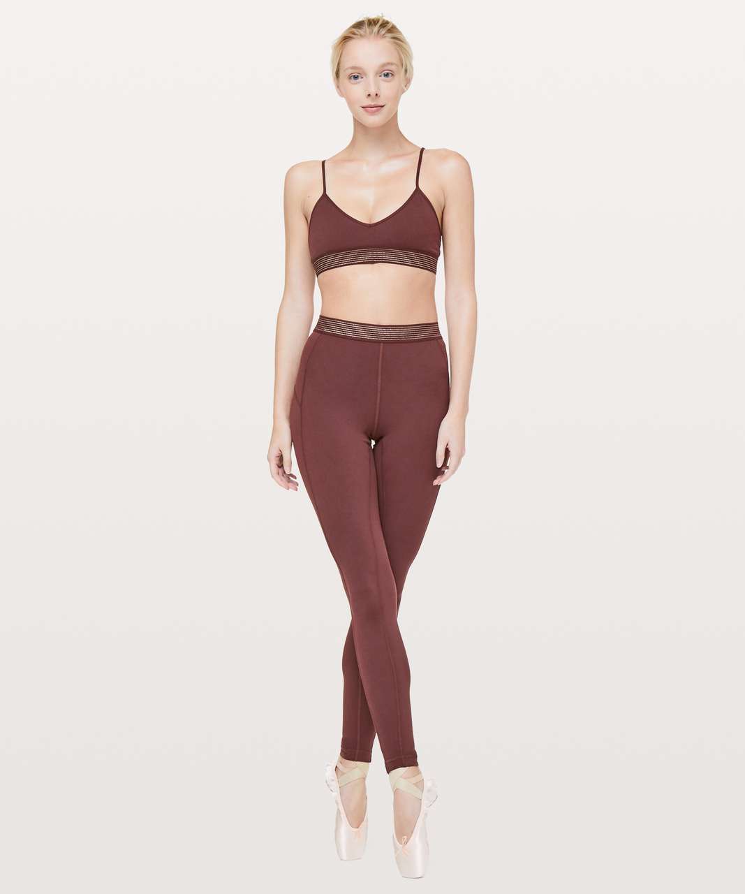 Lululemon Principal Dancer Golden Lining Bralette - Midnight Maroon