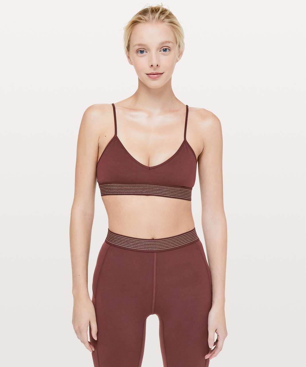 Lululemon Principal Dancer Golden Lining Bralette - Midnight Maroon