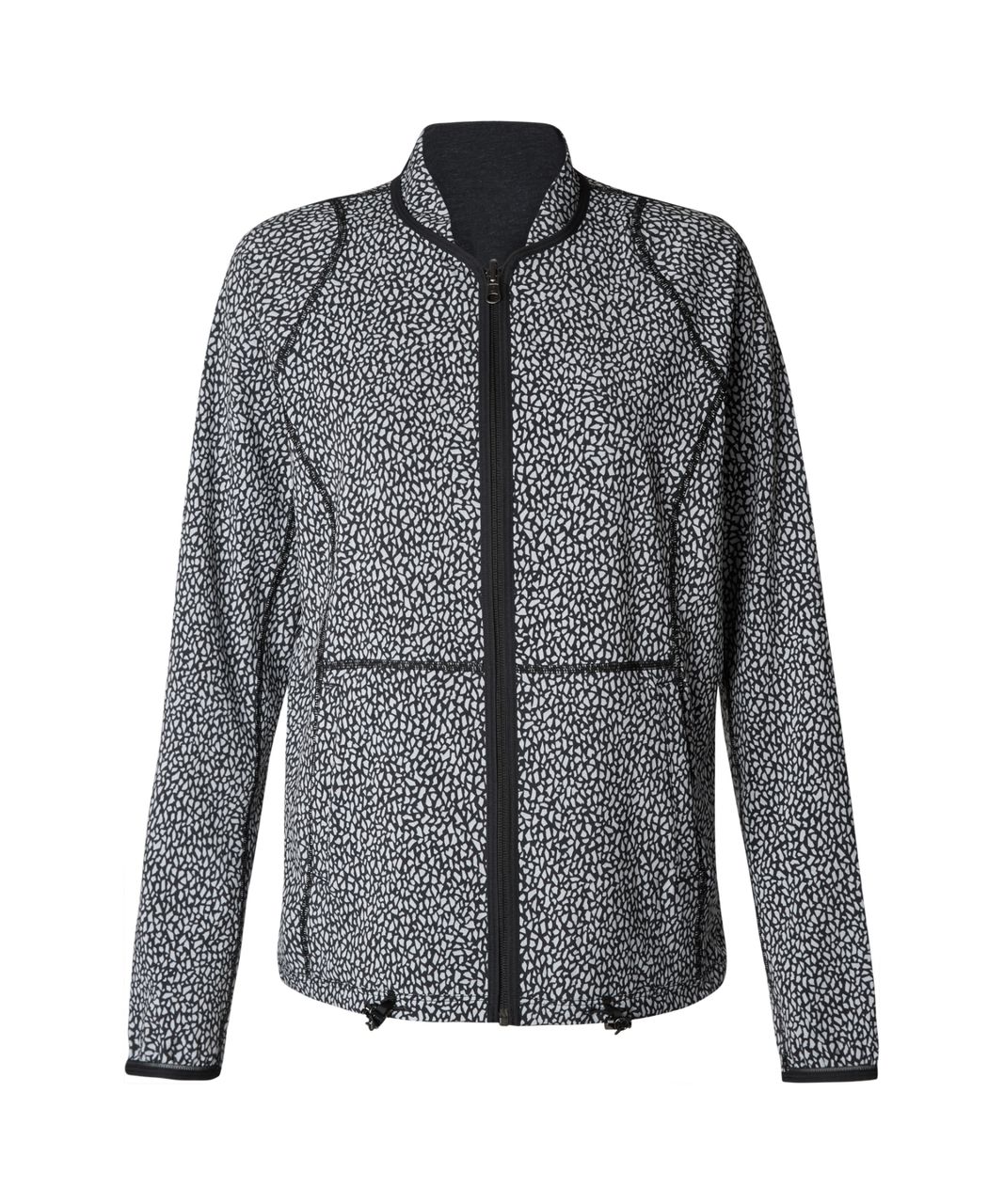 Lululemon Real Quick Jacket - Miss Mosaic Black / Heathered Texture Printed Deep Coal Black