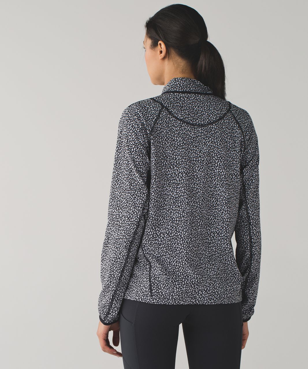 Lululemon Real Quick Jacket - Miss Mosaic Black / Heathered Texture Printed Deep Coal Black