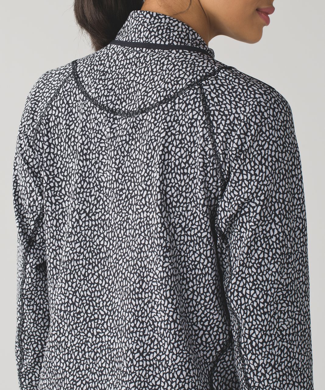 Lululemon Real Quick Jacket - Miss Mosaic Black / Heathered Texture Printed  Deep Coal Black - lulu fanatics