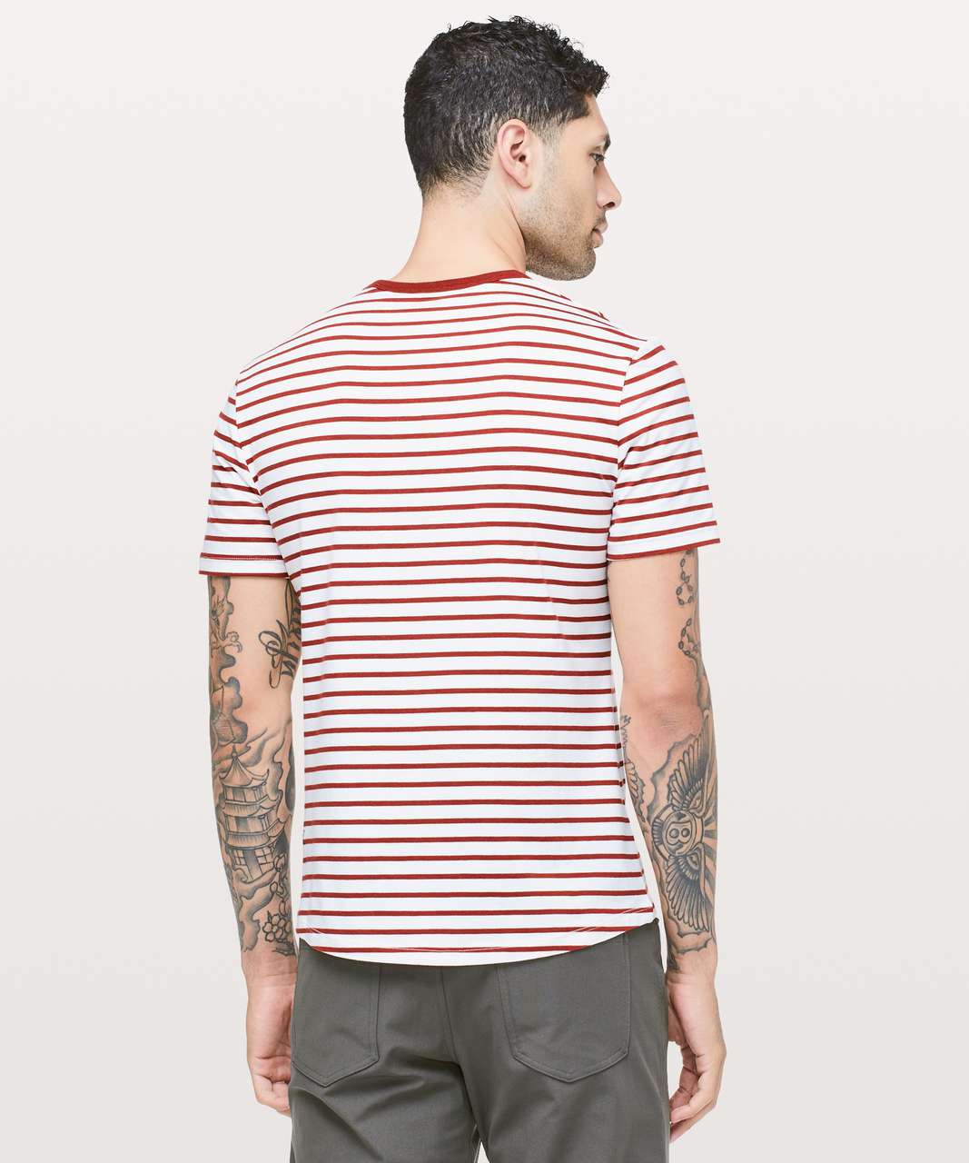 Lululemon 5 Year Basic Tee *Updated Fit - Yachtie Stripe White Magma