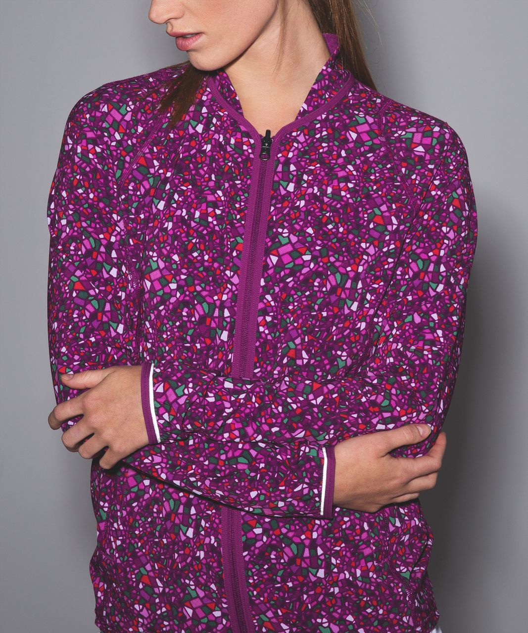 Lululemon Real Quick Jacket - Paradise Camo Multi / Heathered Texture Printed Ultra Violet Regal Plum