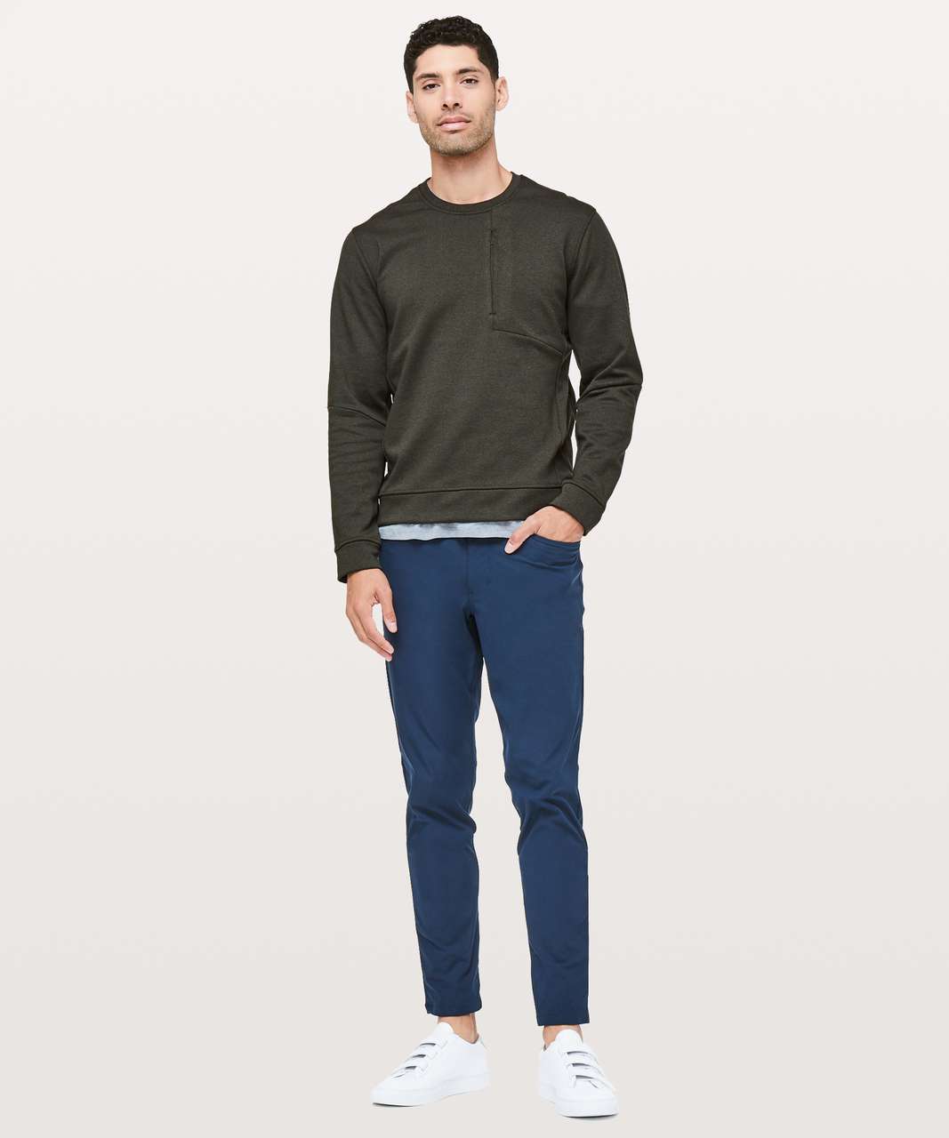 Lululemon City Sweat Crew *Thermo - Heathered Dark Olive