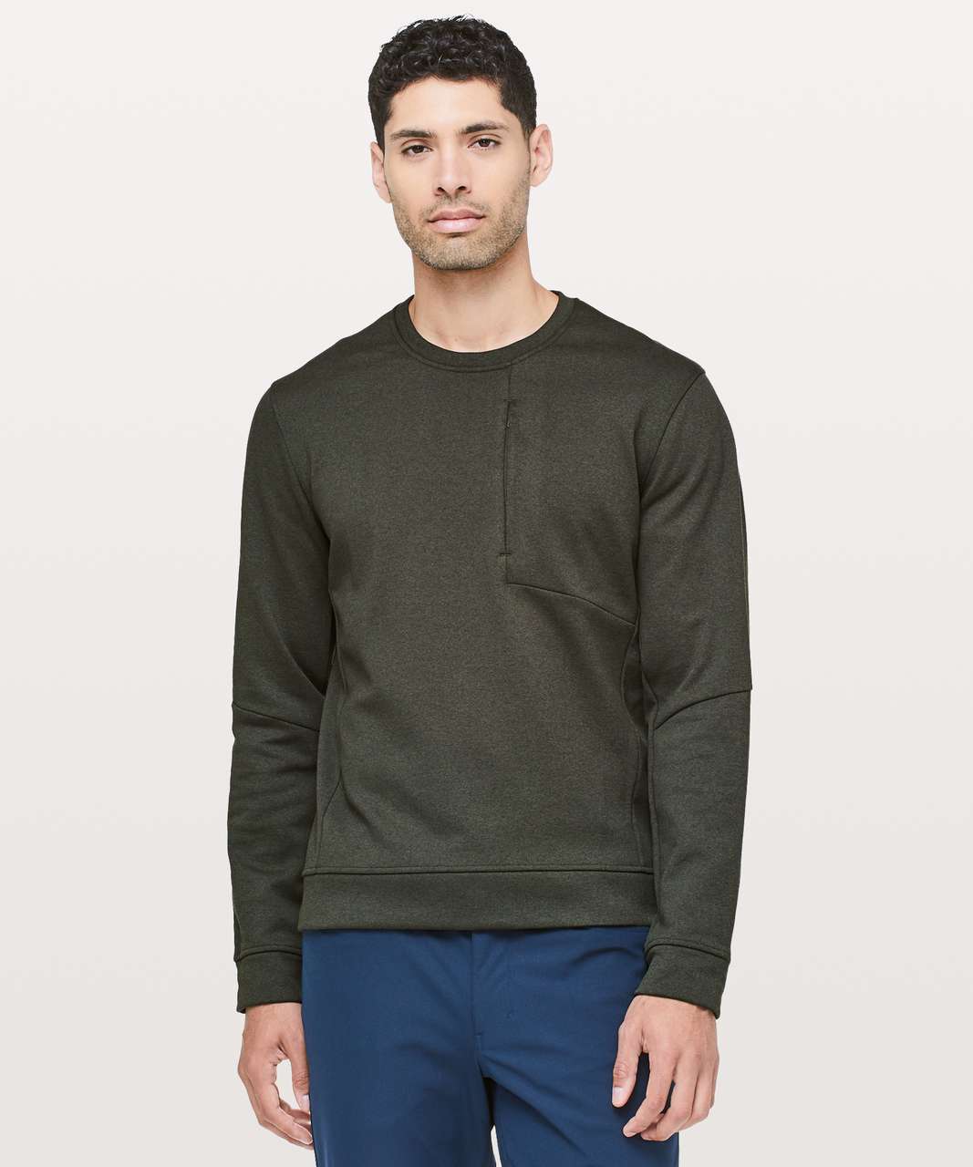 Lululemon City Sweat Crew *Thermo - Heathered Dark Olive - lulu fanatics